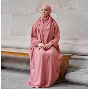 Elegant Pink Modest Dress